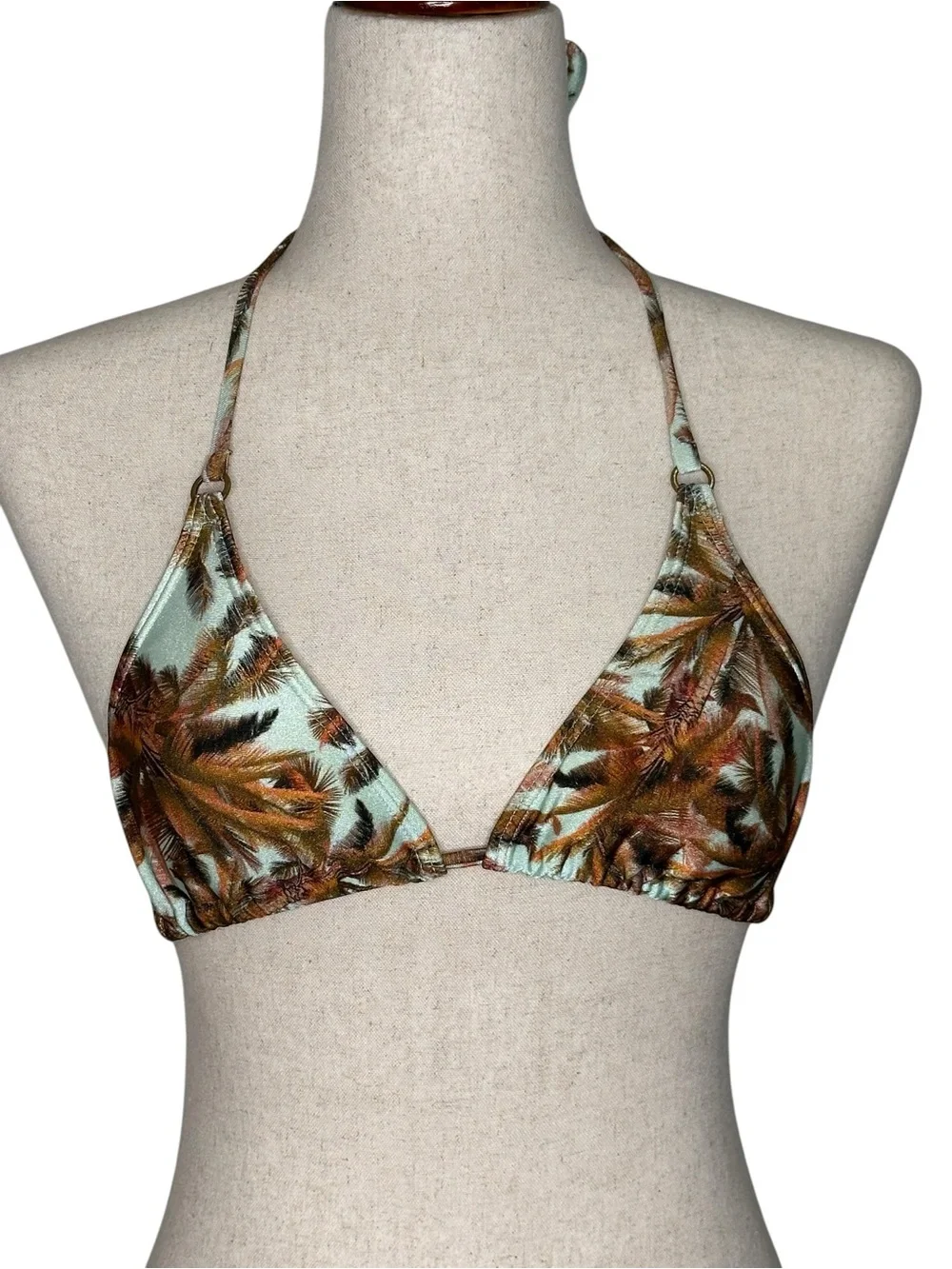 CIA MARITIMA Triangle Tie-Side Palm Print Bikini Set. Hawaii. Vacation. Beach M